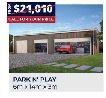 Wide Span Sheds Park n' play offer