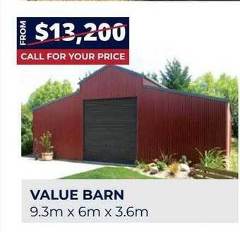 Wide Span Sheds Value barn offer