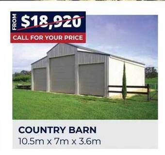 Wide Span Sheds Country barn offer