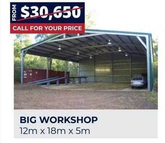 Wide Span Sheds Big workshop offer