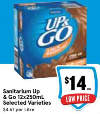 Ritchies Sanitarium Up & Go 12x250ml offer