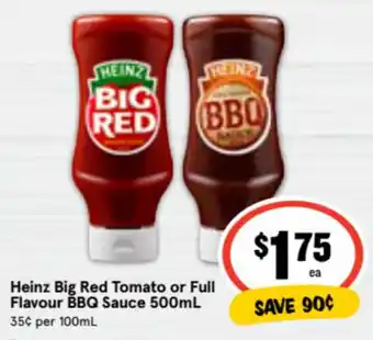 Ritchies Heinz Big Red Tomato or Full Flavour BBQ Sauce 500ml offer