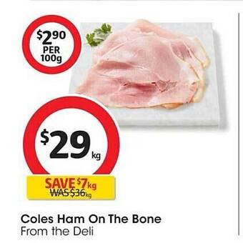 Coles Coles ham on the bone offer