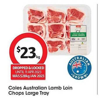 Coles Coles australian lamb loin chops large tray offer
