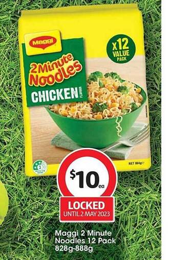 Coles Maggi 2 minute noodles 12 pack offer