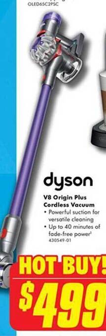 The Good Guys Dyson v8 origin plus cordless vacuum offer