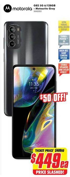 The Good Guys Motorola g82 5g 6-128gb - meteorite grey offer