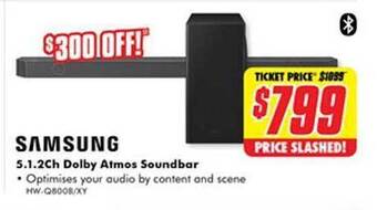 The Good Guys Samsung 5.1.2ch dolby atmos soundbar offer
