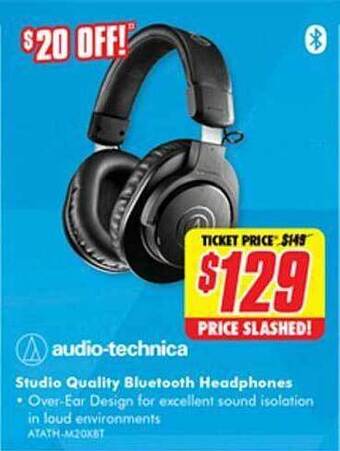 The Good Guys Audio-technica studio quality bluetooth headphones offer