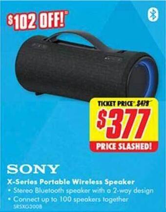 The Good Guys Sony x-series portable wireless speaker offer