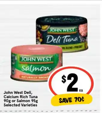 Ritchies John West Deli, Calcium Rich Tuna 90g or Salmon 95g Selected Varieties offer