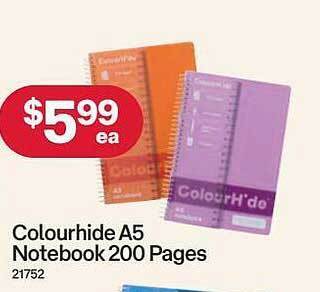 Australia Post Colourhide a5 notebook 200 pages offer