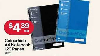 Australia Post Colourhide a4 notebook 120 pages offer