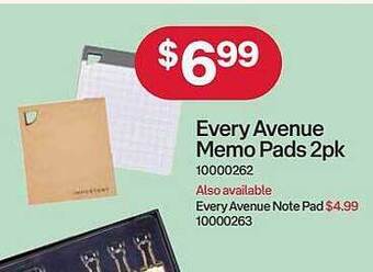 Australia Post Every avenue memo pads 2pk offer