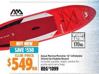 Anaconda Aqua marina monster 12' inflatable stand up paddle board offer