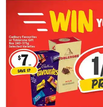 IGA Cadbury favourites or toblerone gift box offer