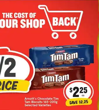 IGA Arnott's chocolate tim tam biscuits offer