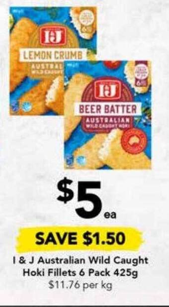 I & j australian wild caught hoki fillets