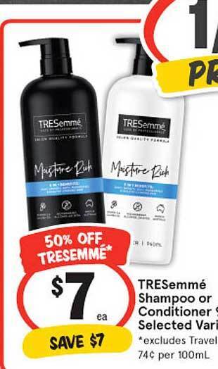 IGA Tresemmé shampoo or conditioner offer