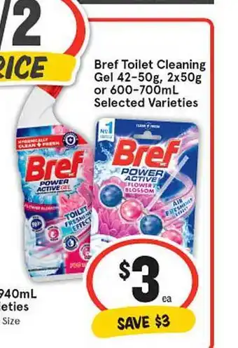 IGA Bref toilet cleaning gel offer