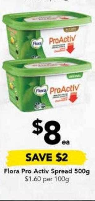Drakes Flora pro activ spread offer