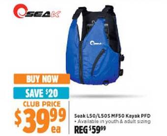 Anaconda Seak l50 l50s mf50 kayak pfd offer