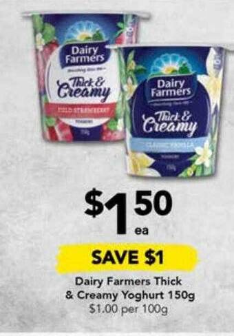 Drakes Dairy farmers thick & creamy yoghurt 150g offer