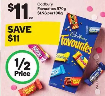 Woolworths Cadbury favourites offer