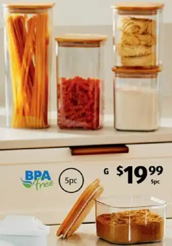ALDI Storage Containers with Bamboo Lids 5pcs offer