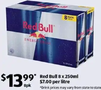 ALDI Red Bull 8 x 250 ml offer