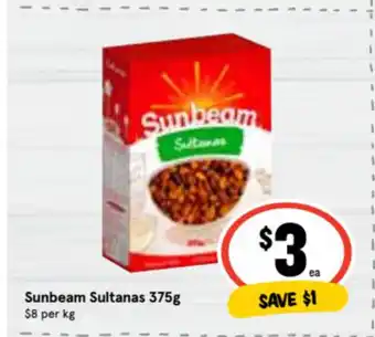 Sunbeam Sultanas 375g