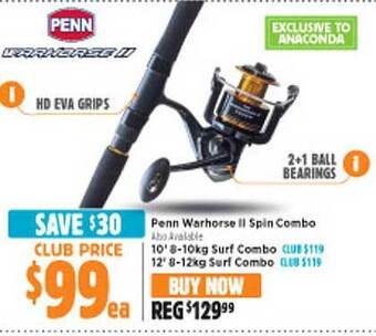 Anaconda Penn warhorse ii spin combo offer