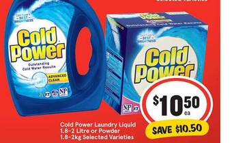 IGA Cold power laundry liquid or powder offer