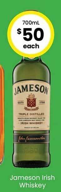 The Bottle O Jameson irish whiskey offer