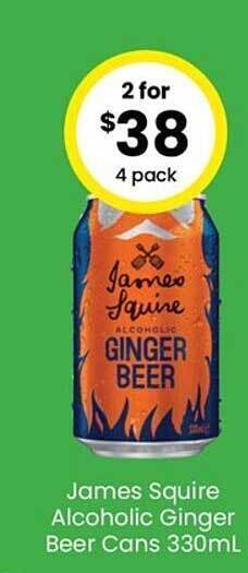 The Bottle O James squire alcoholic ginger beer cans offer