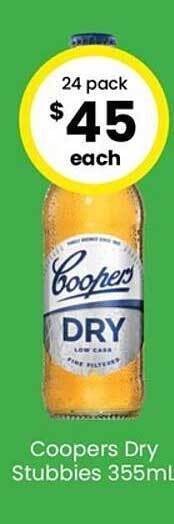 The Bottle O Coopers dry stubbies offer