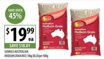 Supabarn Sunrice australian medium grain rice offer