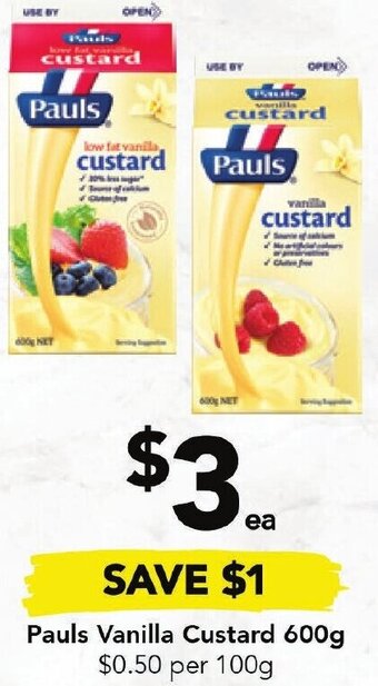 Drakes Pauls Vanilla Custard 600g offer