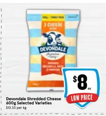 Ritchies Devondale Shredded Cheese 600g Selected Varieties offer