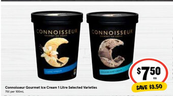 Ritchies Connoisseur Gourmet Ice Cream 1 Litre Selected Varieties offer