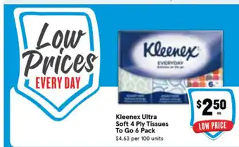 Ritchies Kleenex Ultra Soft 4 Ply Tissues To Go 6 Pack offer