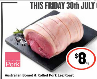 Ritchies Australian Boned & Rolled Pork Leg Roast per kg offer