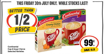 Ritchies Continental Cup A Soup 2 Serve Selected Varieties offer