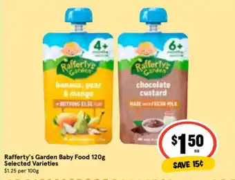 Ritchies Rafferty's Garden Baby Food 120g Selected Varieties offer