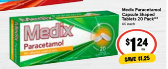 Ritchies Medix Paracetamol Capsule Shaped Tablets 20 Pack offer