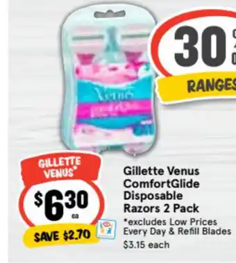 Ritchies Gillette Venus ComfortGlide Disposable Razors 2 Pack offer