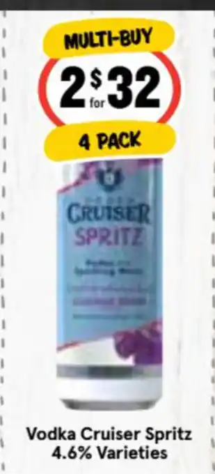 Ritchies Vodka Cruiser Spritz 4.6% Varieties 4 Pack offer