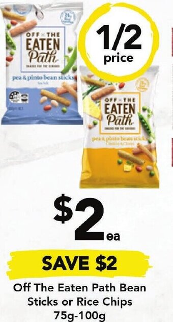 Drakes Off The Eaten Path Bean Sticks or Rice Chips 75g-100g offer