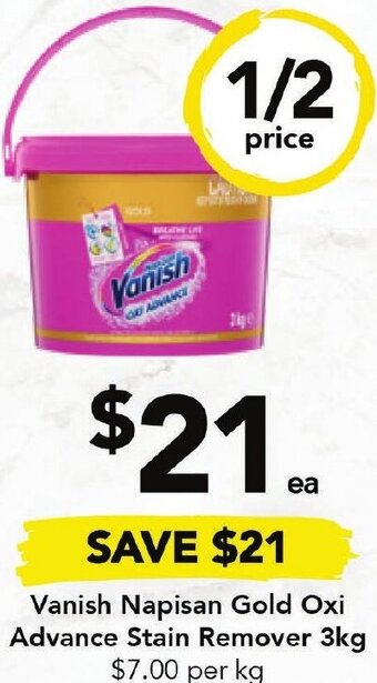 Drakes Vanish Napisan Gold Oxi Advance Stain Remover 3kg offer