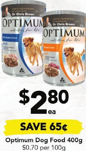 Drakes Optimum Dog Food 400g offer